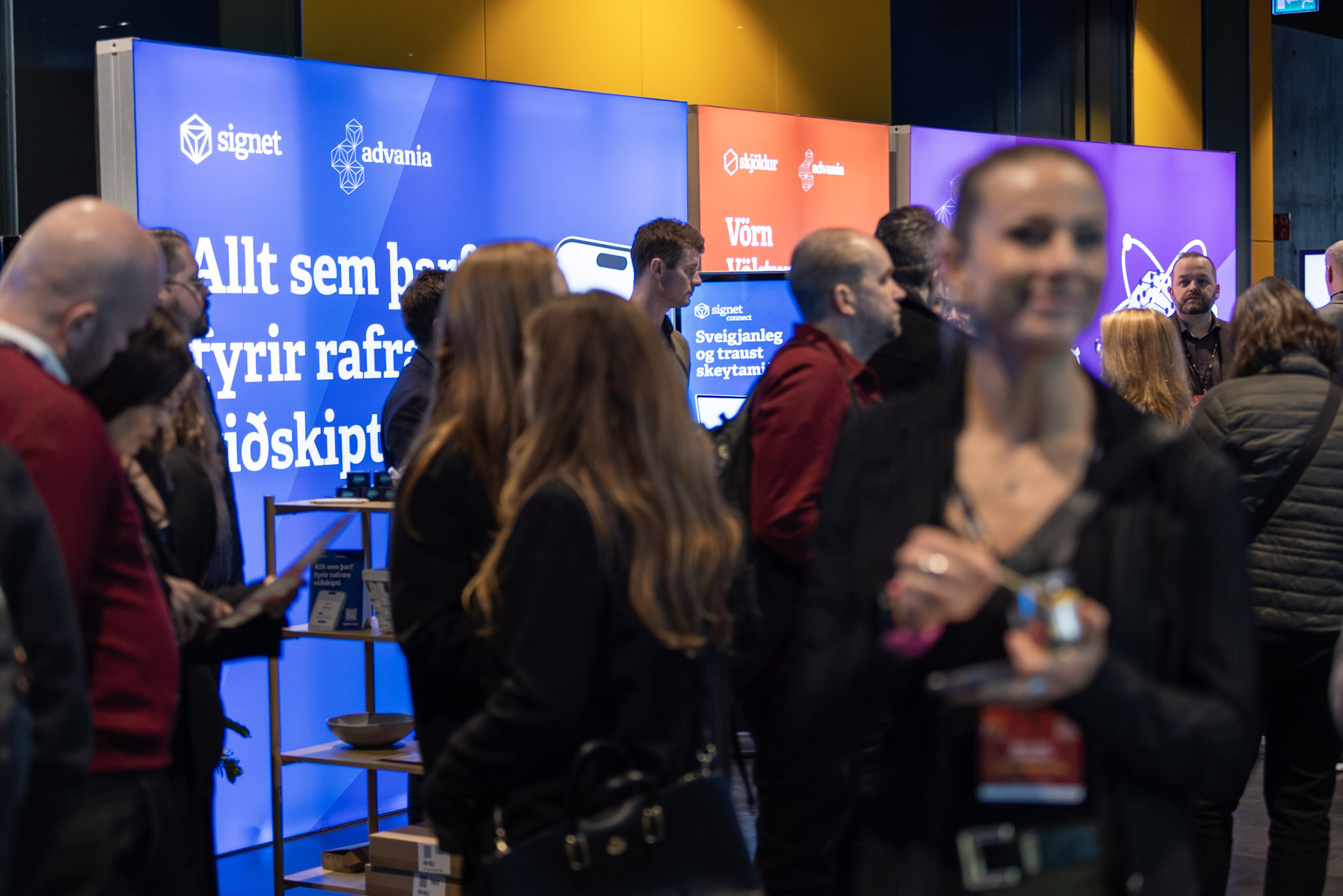 Signet teymið kynnti sínar lausnir í Hörpu. Mynd: Advania/Jón Snær Ragnarsson